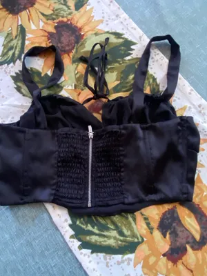 Garage Bella black corset cropped tank thumbnail 2