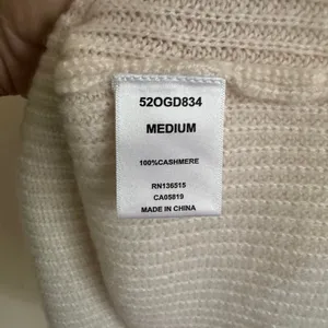 OGD One Grey Day 100% Cashmere Quarter Zip Sweater Medium Ivory Cream Ribbed M thumbnail 4