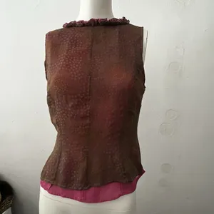 Y2K Silk Floral Fairy Top S Silk Ruffled Romantic Coquette Boho Hippie Celestial thumbnail 2