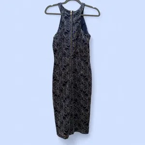 Venus Navy Lace Cocktail Dress with Front Slit Size Small thumbnail 2