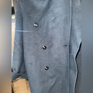Mango wool coat oversized charcoal long handmade lapel vneck collar pockets thumbnail 14