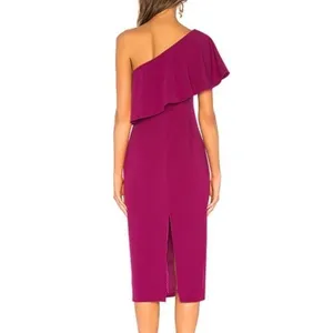 Lovers‎ + Friends Bentley One Shoulder Midi Dress XS Hot Pink Cocktail Party NEW thumbnail 3