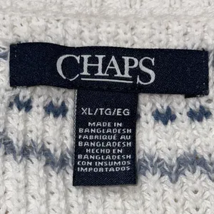 Chaps by Ralph Lauren women's size XL Blue and White Striped Sweater long sleeve thumbnail 8