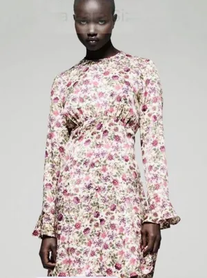 NEW Zara floral mini dress BLOGGERS FAVORITE!!! thumbnail 4