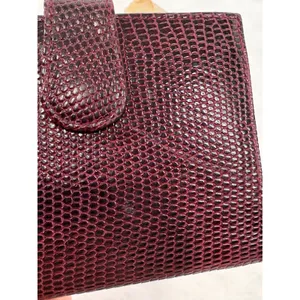 Lederer Italy Vintage Burgundy Lizard Embossed Leather Photo Card Holder‎ Wallet thumbnail 11