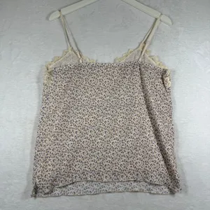 Everleigh Floral Lace Trim Pleated Camisole Top Cream Blue Orange‎ Womens Medium thumbnail 9