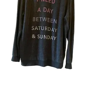 Junk Food Graphic Soft Warm Cozy Long Lagenlook Black Lomg Sleeves SZ L #1750 thumbnail 4