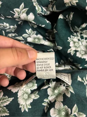 Vintage Maggie Lawrence Floral Button Front Midi Dress Size 14/16 Green thumbnail 6