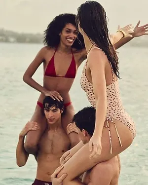 J.Crew Ruched one-piece swimsuit with side ties in red dot print thumbnail 2