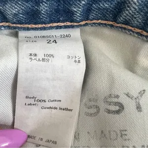 MOUSSY Vintage Light Wash Distressed Straight Jeans Size 24 Made in Japan thumbnail 8