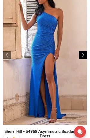 Sherri Hill 54958 Style Prom Dress Blue Diamond thumbnail 7