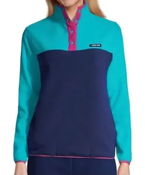 Lands End heritage quarter snap pullover fleece small colorblock thumbnail 1