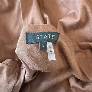 NWT 1.STATE L Brown Cotton Sleeveless Tie Open Back Dress Statement Date Sheath thumbnail 5