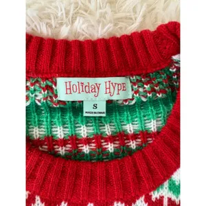 Holiday‎ Hype Ugly Christmas Sweater Santa Claus Muscle Small S thumbnail 3