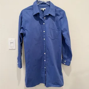 MADEWELL Mini Shirtdress in Bluestone size Medium‎ thumbnail 5