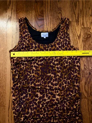 SKiVYS Femme Midi Side Hustle Dress Leopard Ruched Bodycon Size L thumbnail 9