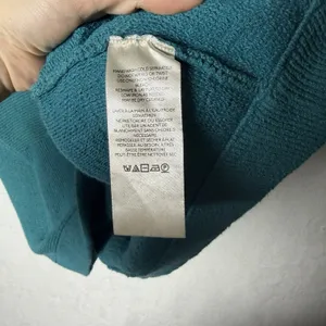 Free People Teal Blue Ottoman Slouchy Tunic Cowl Neck Ribbed Sweater Size S thumbnail 6