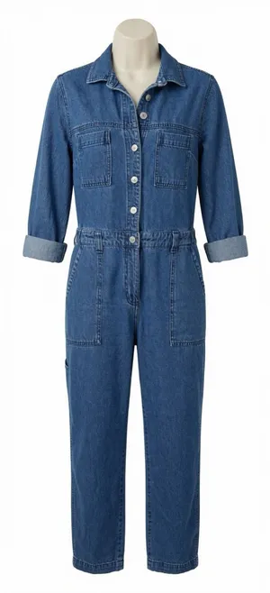 Old Navy Coveralls Womens Small Denim Jumpsuit Boilersuit Utility Workwear Blue thumbnail 1