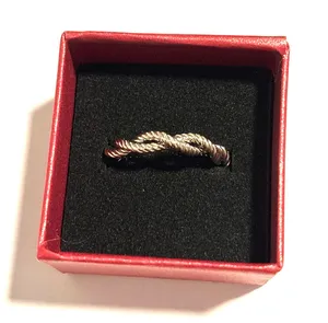 Silver tone ring with twist design size 6 thumbnail 1