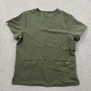 NWT Figs Casma Three Pocket Scrub Top Moss Green Women's Large thumbnail 1