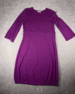 bryn walker dress purple tie waist midi‎ bubble small overiszed Bamboo Cotton thumbnail 1