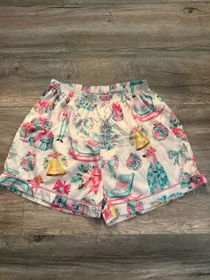 Satin Christmas Pajamas shorts set thumbnail 3