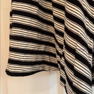 LOFT Black and White Striped Skater Skirt with Pockets Size Small thumbnail 3
