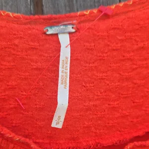 Free People Red Long Sleeve Embroidered Peasant Top thumbnail 2