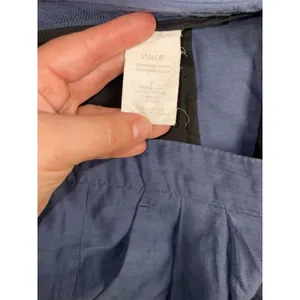 VINCE Pleated Slouchy Cropped Zip Leg‎ Pants Trousers Navy Blue 6 Ankle Zip thumbnail 6