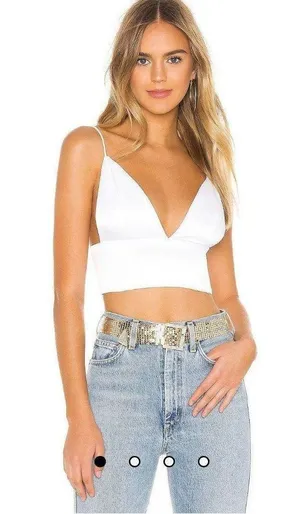Revolve Gene Satin Top in White thumbnail 2