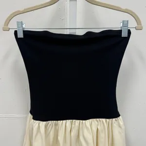 Commence Strapless Two Tone Mini A-Line Dress XS‎ Beige Black Babydoll Romantic thumbnail 4