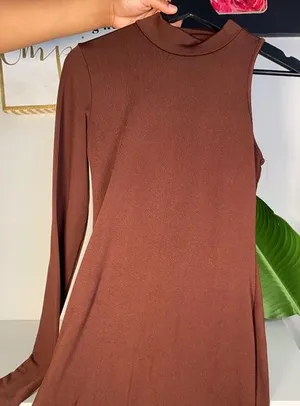 Women's Brown Cutout Dress Size M thumbnail 1