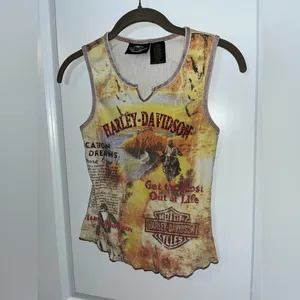 Harley Davidson Motorcycles VTG Streetwear Tank Ribbed Biker Babe Y2K Grunge Med thumbnail 4