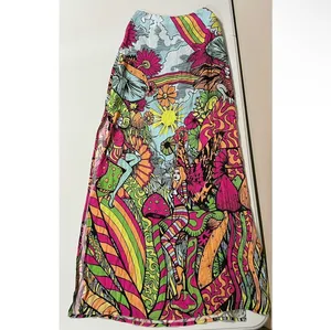 Dolls Kill Current Mood Pink Blue Green Trippy Mushroom Fairy Split-Leg Maxi Skirt Bottoms Size XXS 🍄✨ thumbnail 5