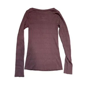 Womens brown stretchy knit basic top sz‎ M Brown Size M thumbnail 2