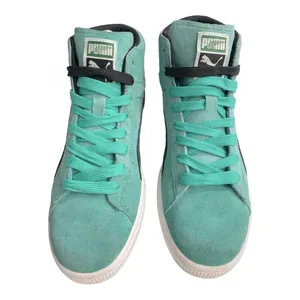 Puma Suede Classic Mid High Top Sneakers Mint Tiffany Blue Black Womens Size 8 thumbnail 6