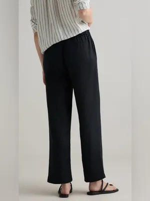 NWT Quince 100% European Linen Pleated Trouser black size 8 thumbnail 2