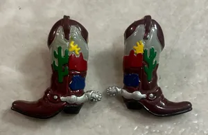 🤠 cowgirl/cowboy, desert Boot Earrings - clip on thumbnail 1