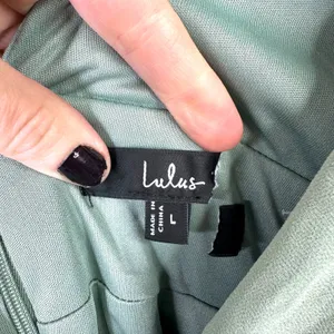 Lulus NWOT Heavenly Hues Sage Green Brush Woven Chiffon V-Neck Maxi Dress Large thumbnail 10