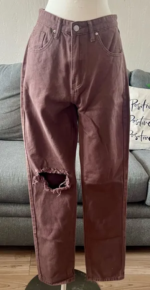 Chocolate Brown Straight Leg Jeans thumbnail 1