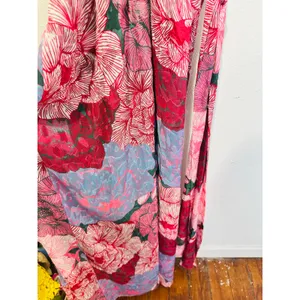 HUTCH Purple Pink Floral Drape Front Strapless Julietta Maxi Gown size 4 thumbnail 9