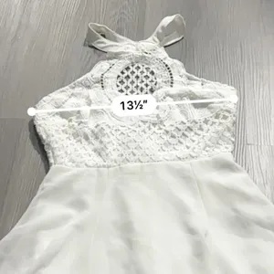 Lulus Dress Made in the Crocheted White Skater Halter‎ Neck Mini Dress Sz XS NEW thumbnail 13