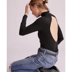 Anthropologie Black Open Back Bodysuit New With Tags thumbnail 2