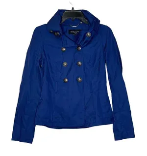 Black Rivet Jacket Size XS Blue Womens Button Up Lined Cotton Blend‎ Hooded Coat thumbnail 1