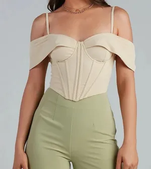 Windsor Off Shoulder Corset Top Cream S NWT | Bustier Coquette Going Out thumbnail 1