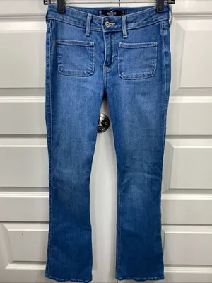 Hollister Low-Rise Bootcut Jeans Womens 0R 24x32 Medium Wash Soft Stretch Denim thumbnail 2