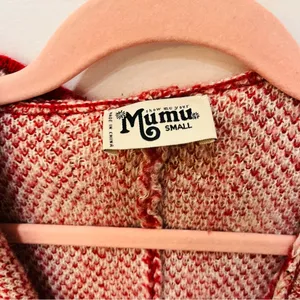 Show Me Your Mumu Red Kellan Poncho Hooded Tassel Oversized Boho Small M… thumbnail 7