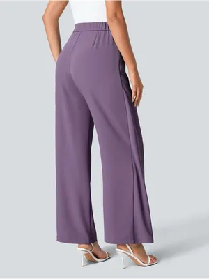 Halara HalaraFlex High Waisted Wide Leg Pants Small Sandalwood Violet Tie thumbnail 3