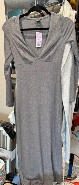 Wild Fable Grey Ribbed Maxi Dress thumbnail 4