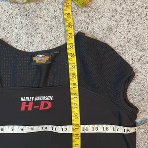 Harley Davidson Woman’s Fitted Black Fishnet Shirt Size Large‎ thumbnail 4